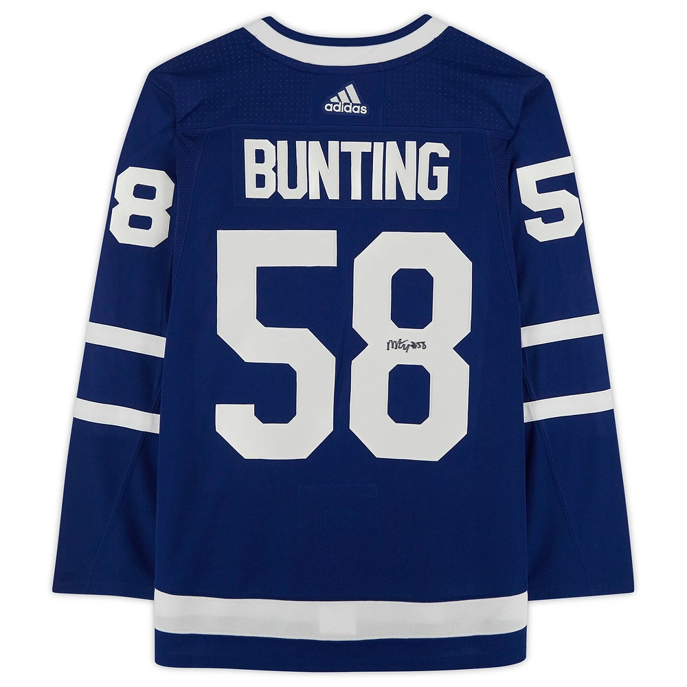 Michael Bunting Toronto Maple Leafs Dédicacé Bleu Adidas Authentique Maillot