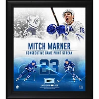 Mitch Marner Toronto Maple Leafs Framed 15" x 17" Franchise Record Point Streak Collage with Piece of Game-Used Puck - Limited Edition of 516
