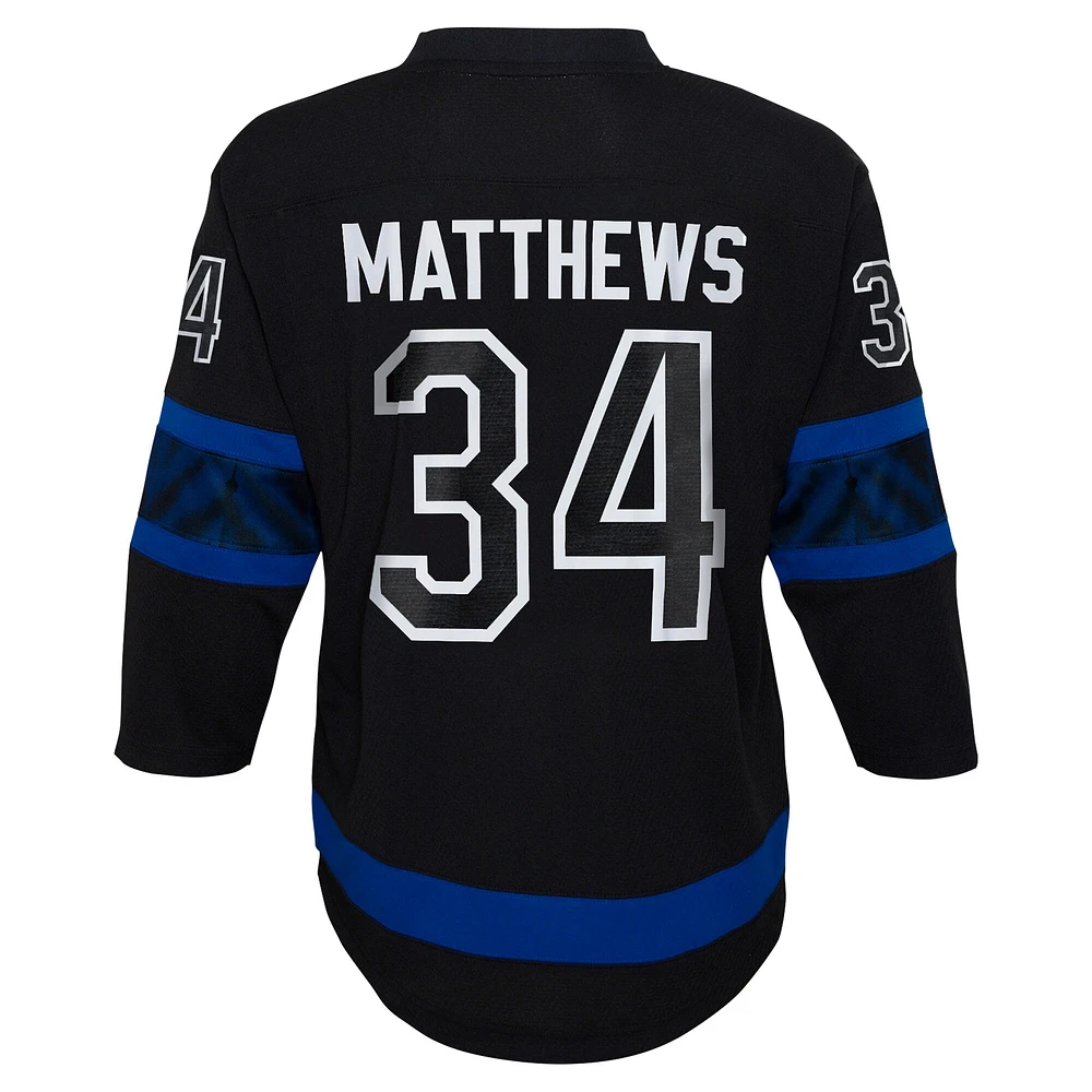 Maillot de joueur réplique noir Auston Matthews des Maple Leafs de Toronto pour enfants d'âge préscolaire