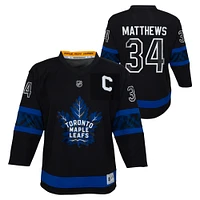 Maillot de joueur réplique noir Auston Matthews des Maple Leafs de Toronto pour enfants d'âge préscolaire