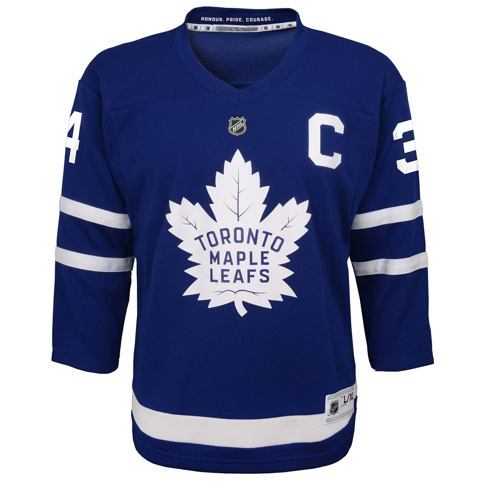 Maillot de joueur à domicile bleu Auston Matthews des Maple Leafs de Toronto pour l'école maternelle