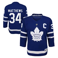 Maillot de joueur à domicile bleu Auston Matthews des Maple Leafs de Toronto pour l'école maternelle