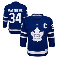 Maillot de joueur réplique bleu Auston Matthews des Maple Leafs de Toronto pour enfants d'âge préscolaire