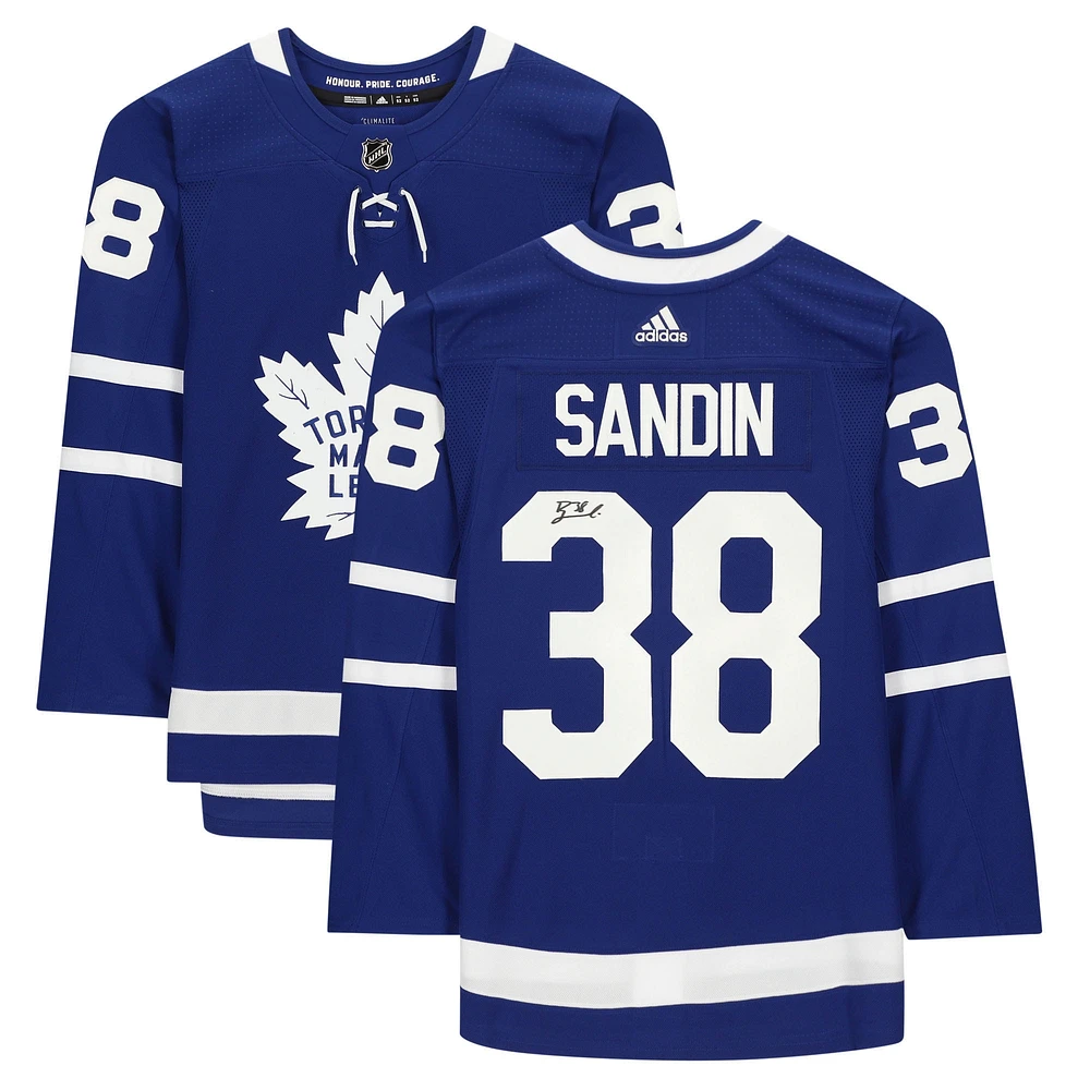 Rasmus Sandin Toronto Maple Leafs Dédicacé Bleu Adidas Authentique Maillot