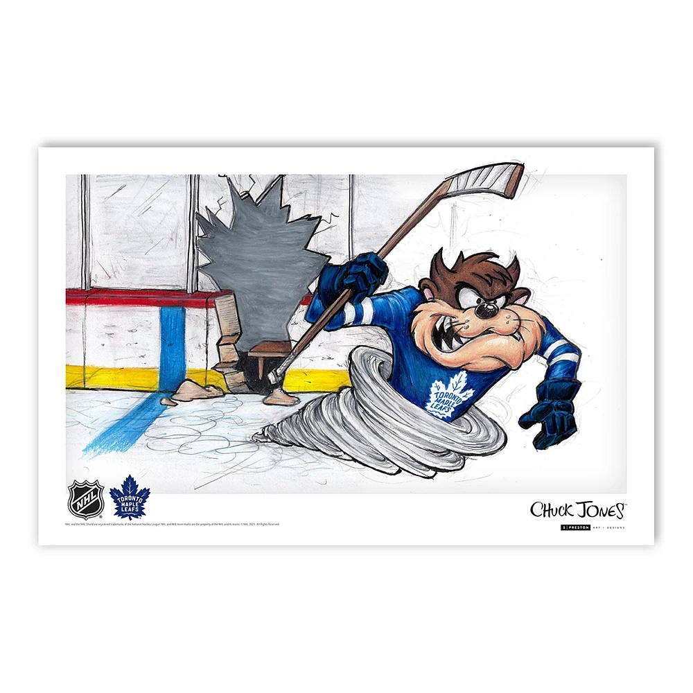 Tasmanian Devil Toronto Maple Leafs Looney Tunes 11" x 17" Poster Print