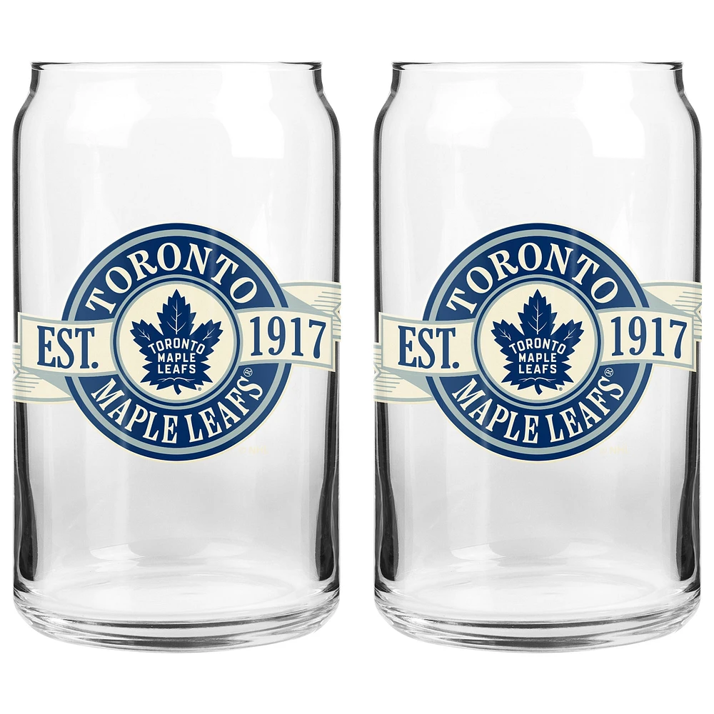 The Sports Vault Toronto Maple Leafs 16 oz. Two-Pack Can Glass Set