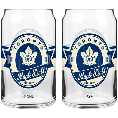 The Sports Vault Toronto Maple Leafs 2-Piece 16oz. Can Glass Set