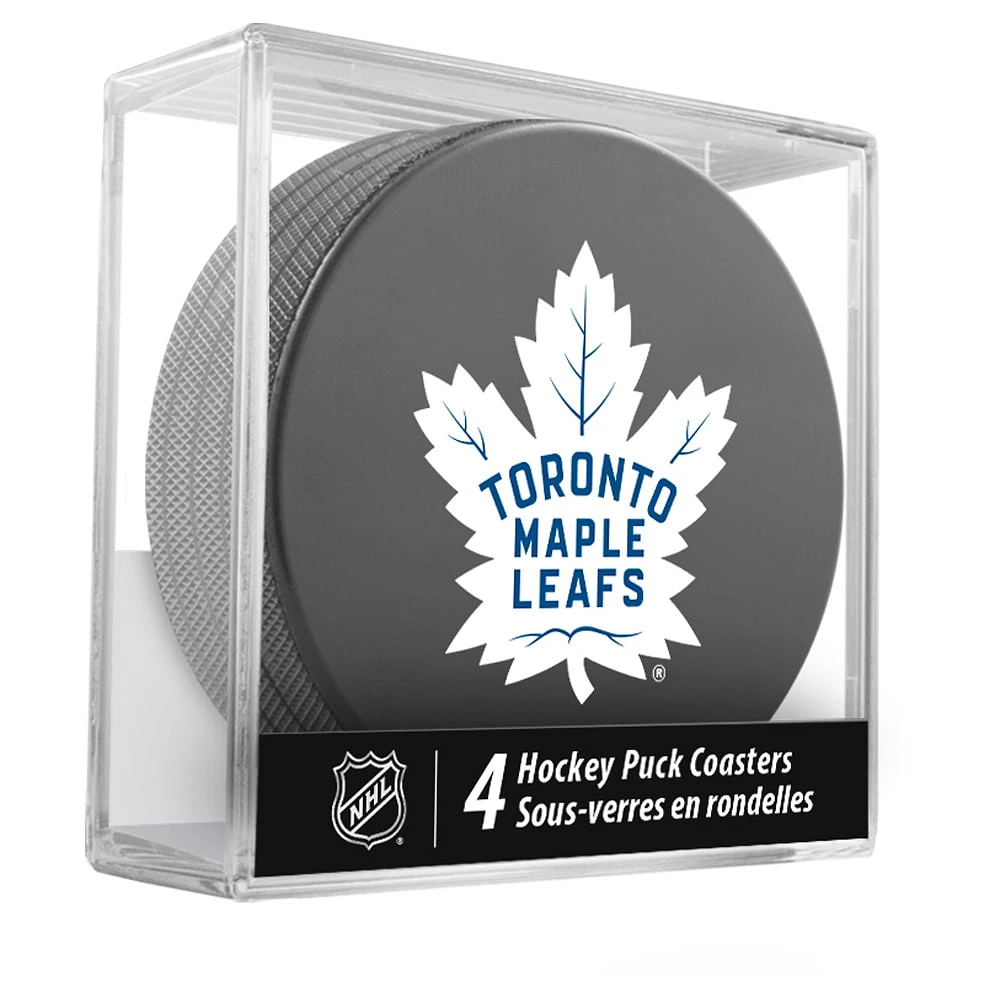 The Sports Vault Ensemble de sous-verres 4 pièces pour rondelles des Maple Leafs de Toronto