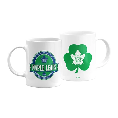 The Sports Vault White Maple Leafs de Toronto 2021 Saint-Patrick - 11 oz. Lot de 2 tasses à café