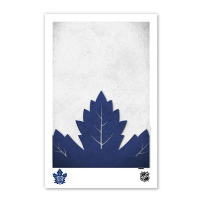 Affiche avec logo minimaliste des Maple Leafs de Toronto 11" x 17"