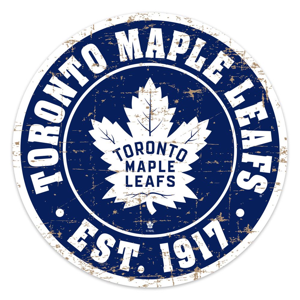 Toronto Maple Leafs - 12'' Round Distressed Wall Sign