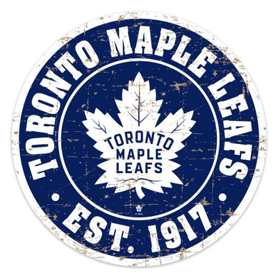 Toronto Maple Leafs - 12'' Round Distressed Wall Sign