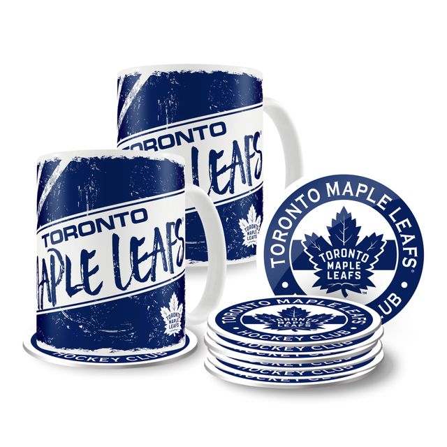 Maple Leafs de Toronto 15oz. Tasses et sous-verres classiques - Ensemble