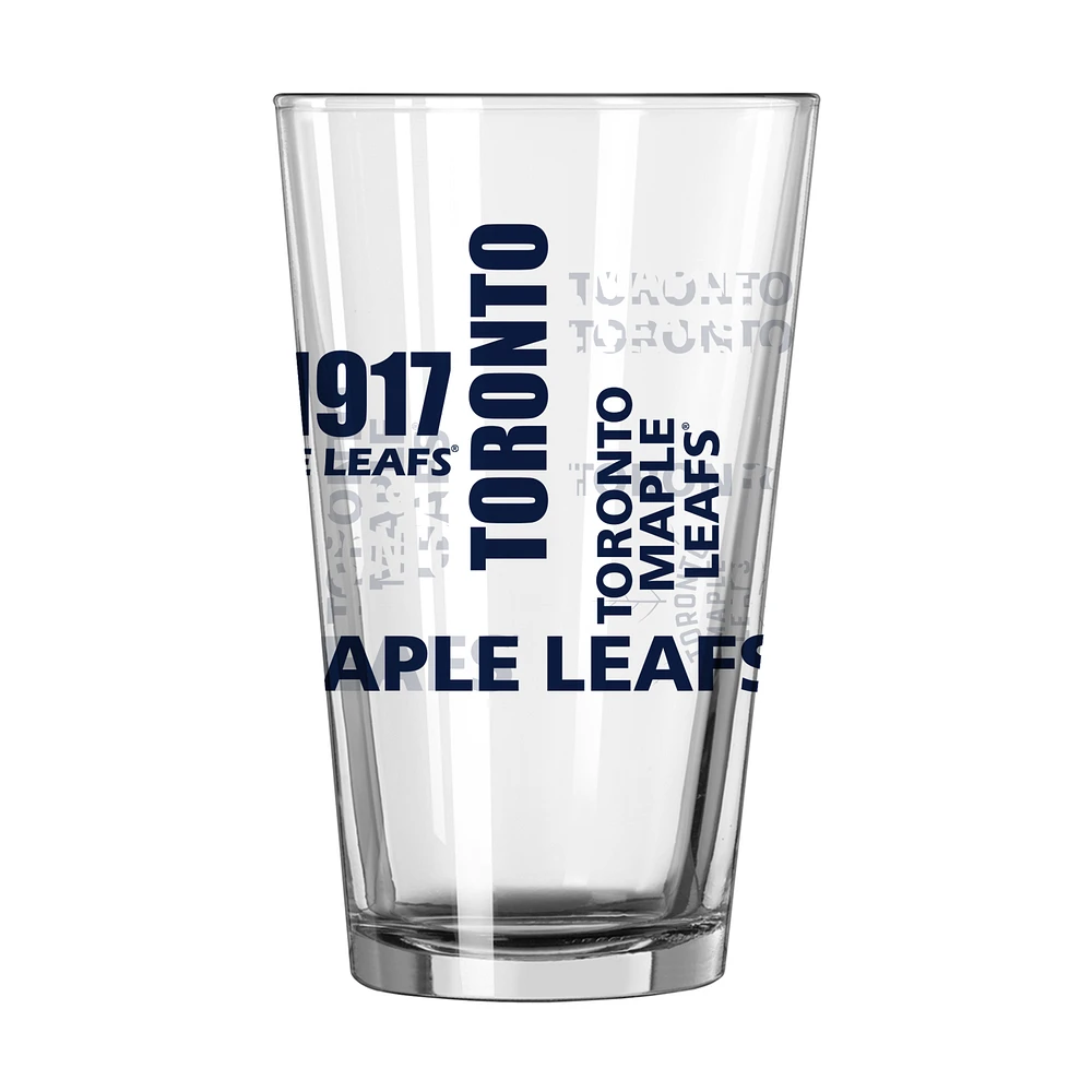 Maple Leafs de Toronto 16oz. Verre à pinte esprit d'équipe