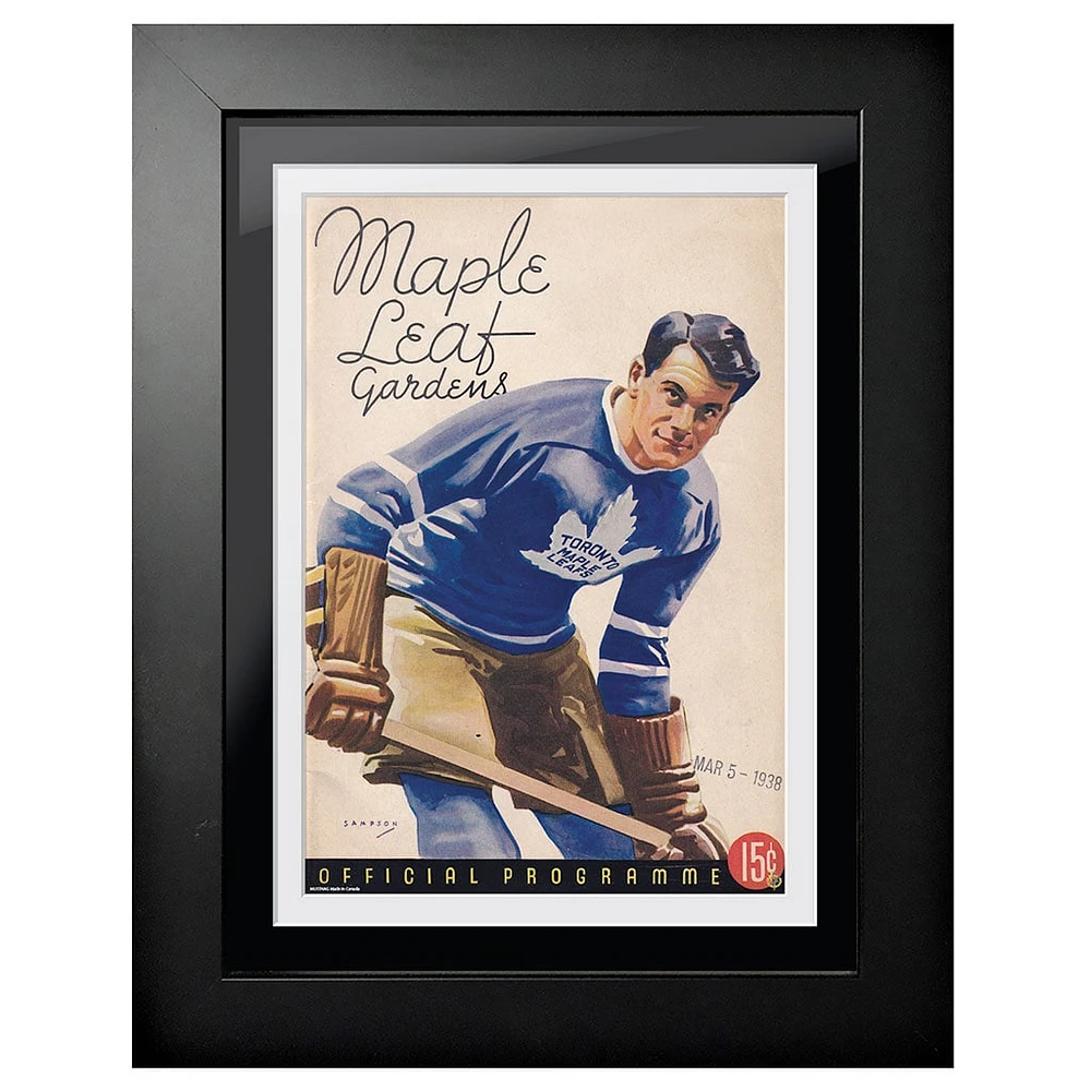 Toronto Maple Leafs 1938 Maple Leaf Gardens Cursive Edition - Couverture de programme encadrée 12'' x 16''