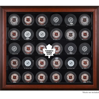 Toronto Maple Leafs (1970-2016) 30-Puck Mahogany Display Case
