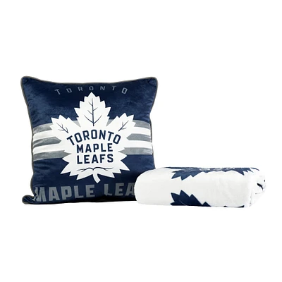 Ensemble de 2 couvertures et coussins des Fêtes 50" x 60" des Maple Leafs de Toronto