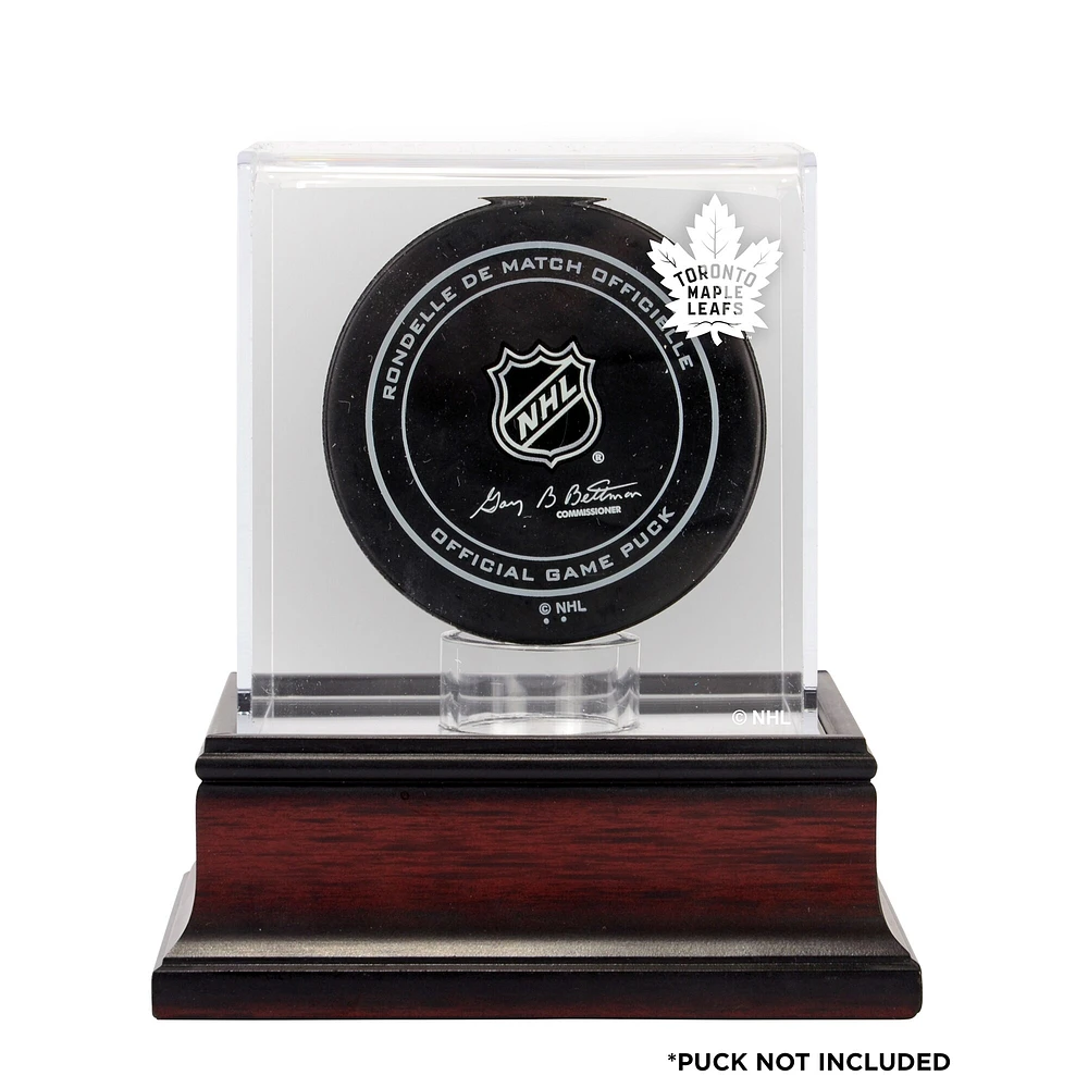 Vitrine de présentation du logo de la rondelle de hockey en acajou des Maple Leafs de Toronto (2016 à aujourd'hui)