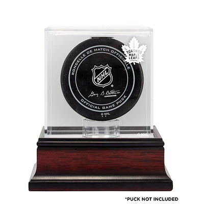 Vitrine de présentation du logo de la rondelle de hockey en acajou des Maple Leafs de Toronto (2016 à aujourd'hui)