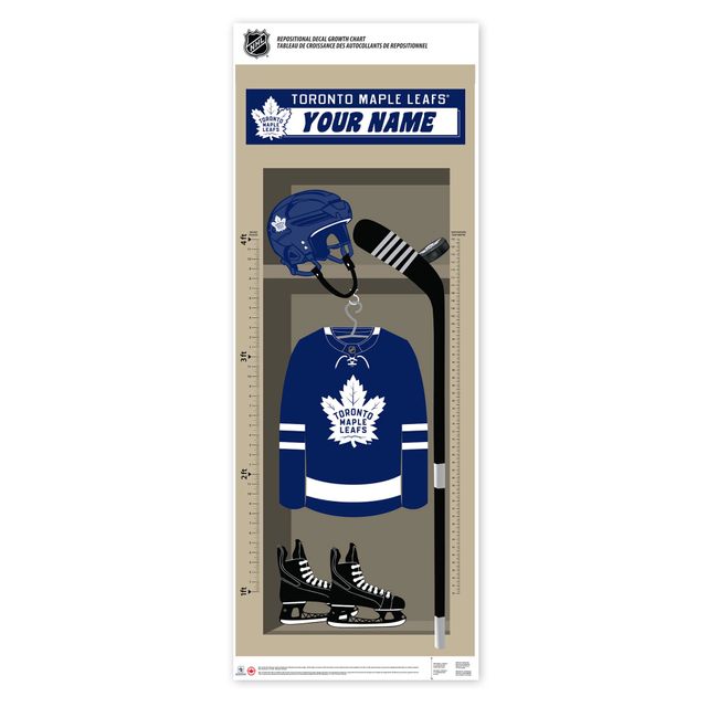 Maple Leafs de Toronto - Tableau de croissance repositionnable personnalisé 24'' x 60''