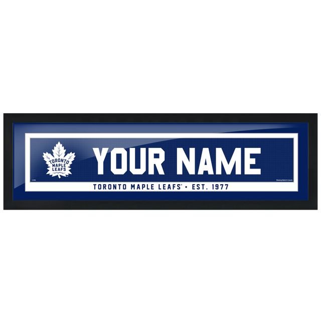 Cadre de barre de nom personnalisé 6'' x 22'' des Maple Leafs de Toronto