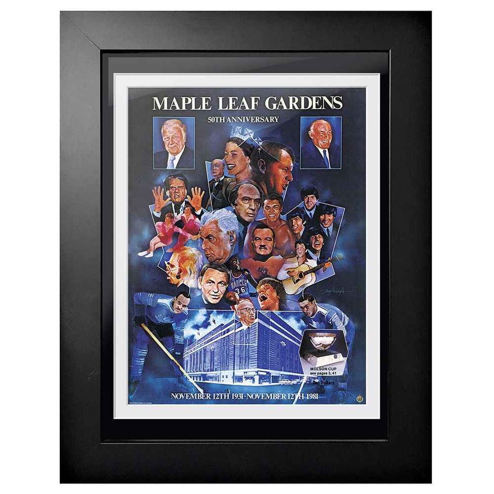 Toronto Maple Leafs Maple Leaf Gardens 50th Anniversary - 12'' x 16'' Framed Program Cover