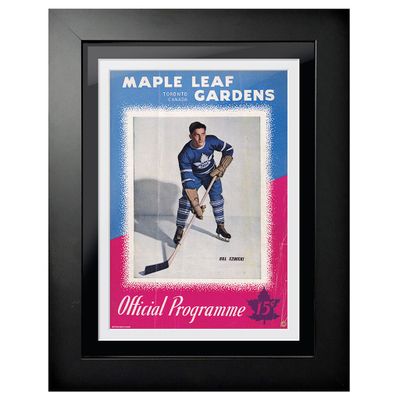 Toronto Maple Leafs Maple Leaf Gardens Bill Ezinicki - 12'' x 16'' Framed Program Cover