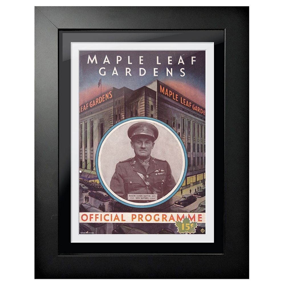 Toronto Maple Leafs Maple Leaf Gardens Conn Smythe - 12'' x 16'' Framed Program Cover