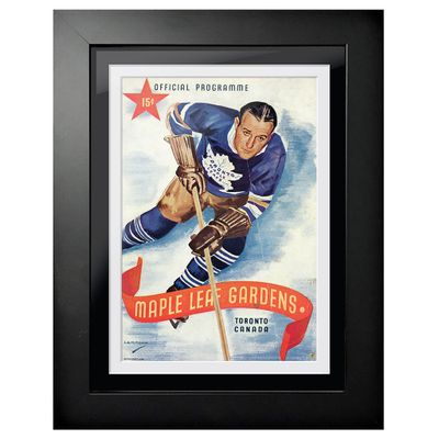 Toronto Maple Leafs Maple Leaf Gardens Red Ribbon - 12'' x 16'' Framed Program Cover