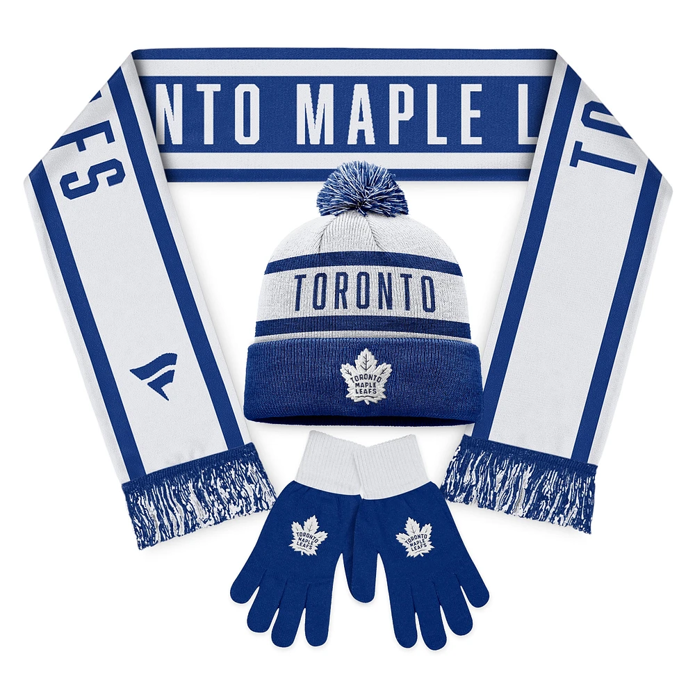 Unisex Fanatics Toronto Maple Leafs Scarf, Glove & Knit Combo Pack