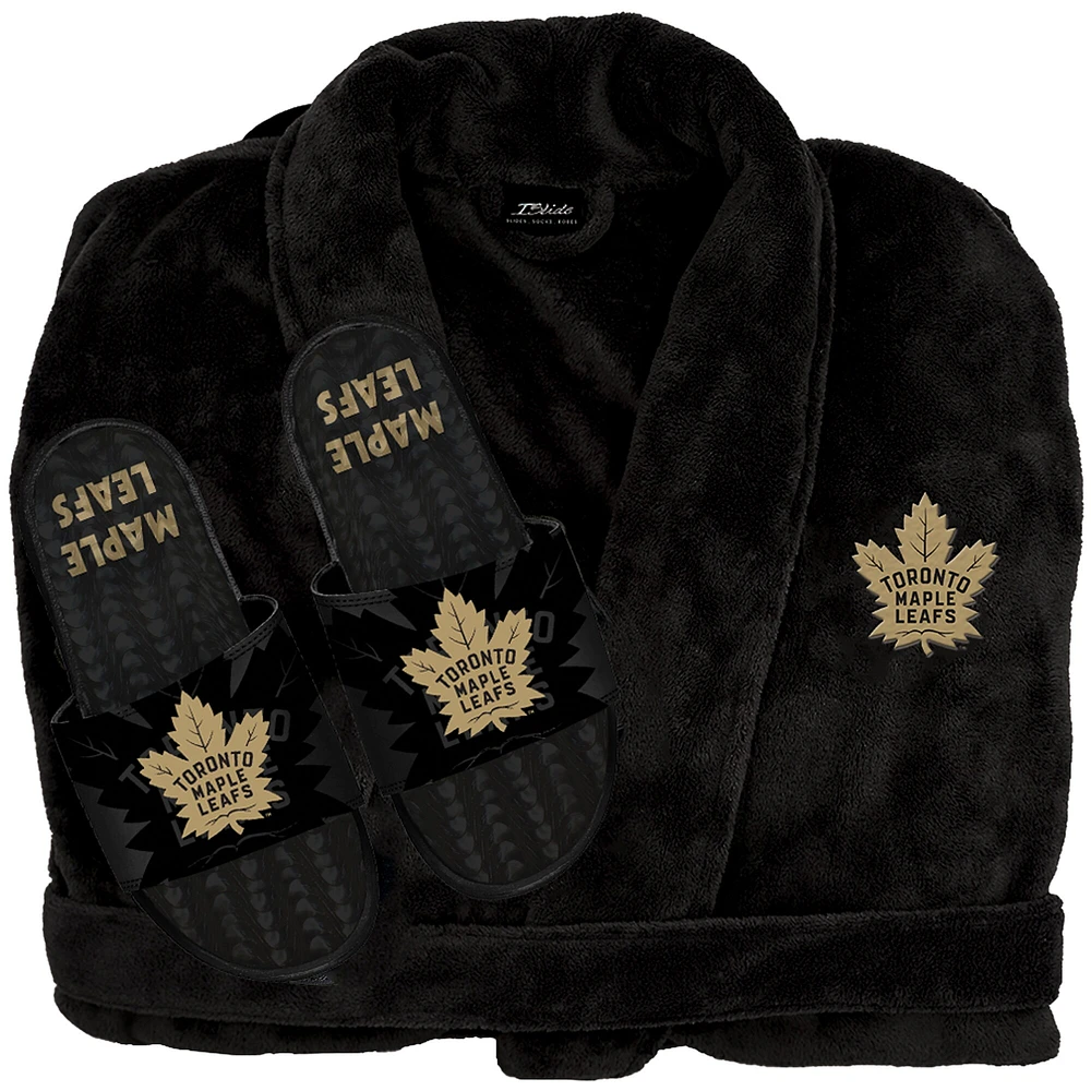 Ensemble sweat à capuche unisexe ISlide noir Toronto Maple Leafs Phantom et sandales Mantra Slide