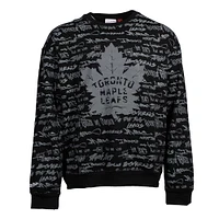 Sweat-shirt unisexe Mitchell & Ness noir des Maple Leafs de Toronto surdimensionné avec mots significatifs