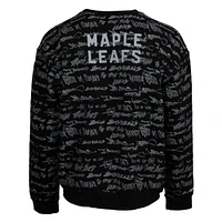 Sweat-shirt unisexe Mitchell & Ness noir des Maple Leafs de Toronto surdimensionné avec mots significatifs