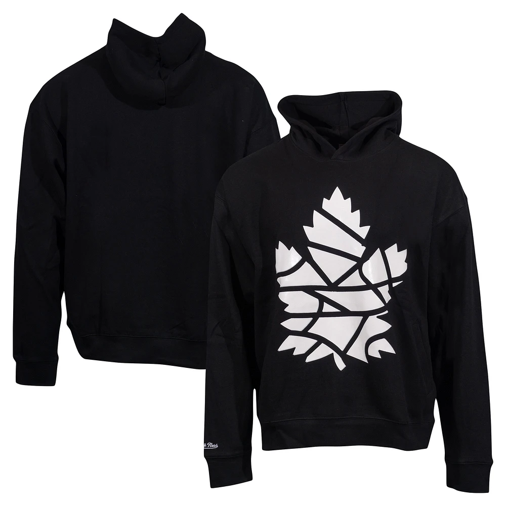 Unisex Mitchell & Ness Black Toronto Maple Leafs Stain Glass Oversized Pullover Hoodie