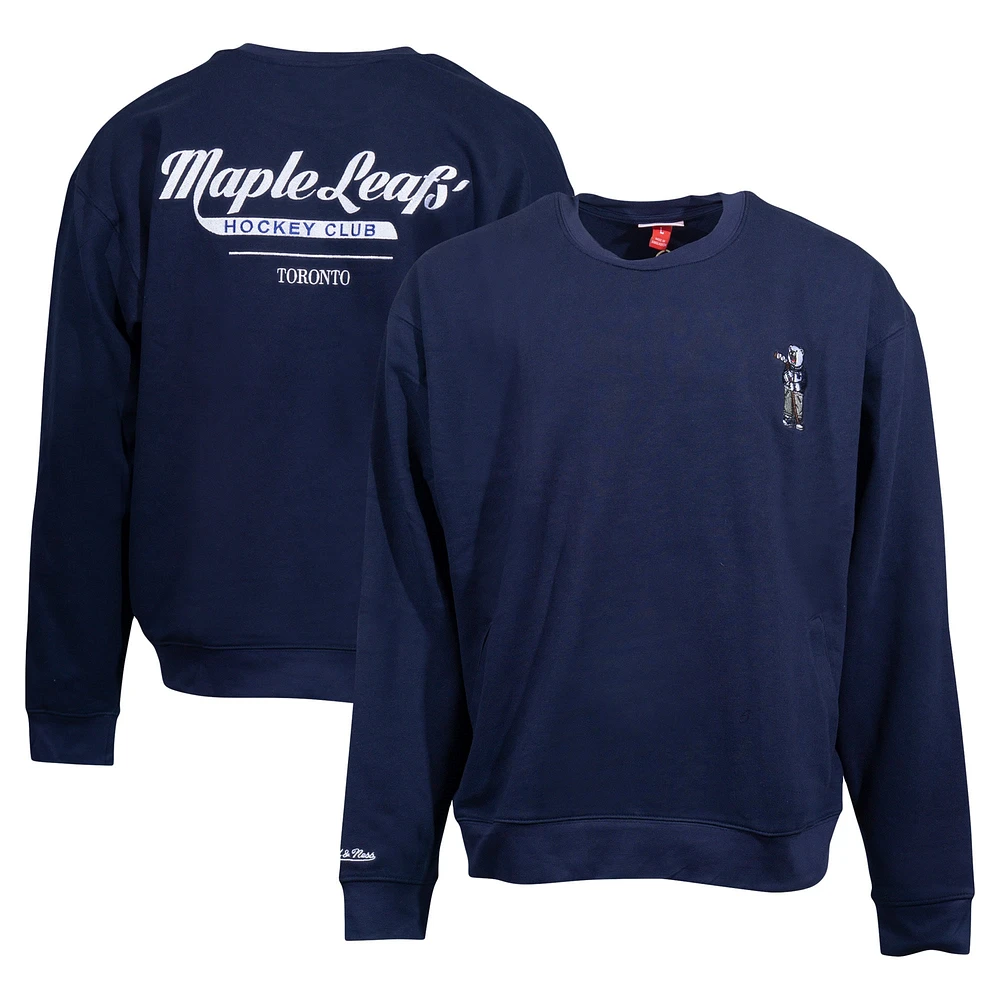 Unisex Mitchell & Ness Navy Toronto Maple Leafs Swag Oversize Pullover Sweatshirt