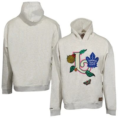 Unisex Mitchell & Ness Oatmeal Toronto Maple Leafs Oversized Spring Letter Pullover Hoodie