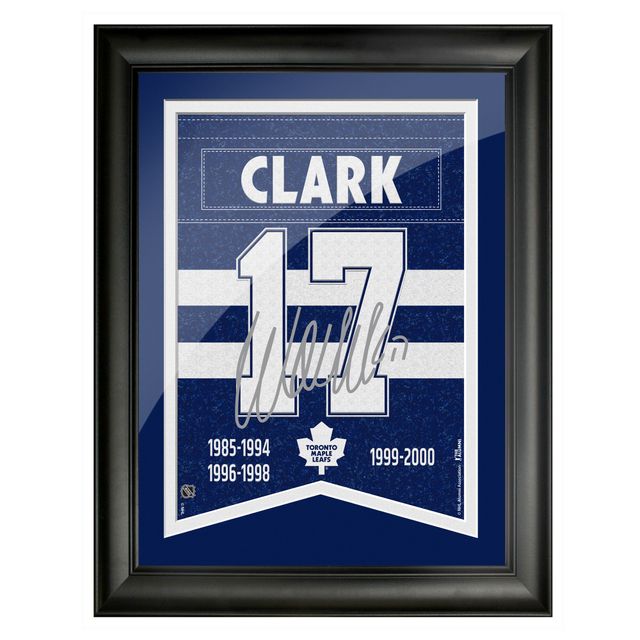 Wendel Clark Toronto Maple Leafs 12 '' x 16 '' Réplique encadrée Signature Alumni - Bannière