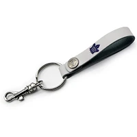 White Toronto Maple Leafs Personalized Leather Loop Keychain