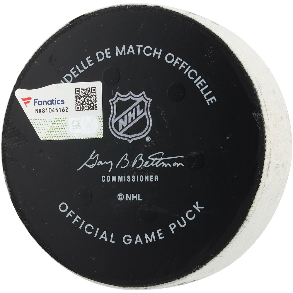 William Nylander Toronto Maple Leafs Game-Used Goal Puck vs. New York Rangers on February 28, 2025