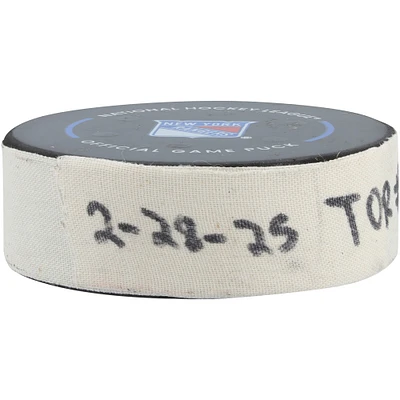 William Nylander Toronto Maple Leafs Game-Used Goal Puck vs. New York Rangers on February 28, 2025