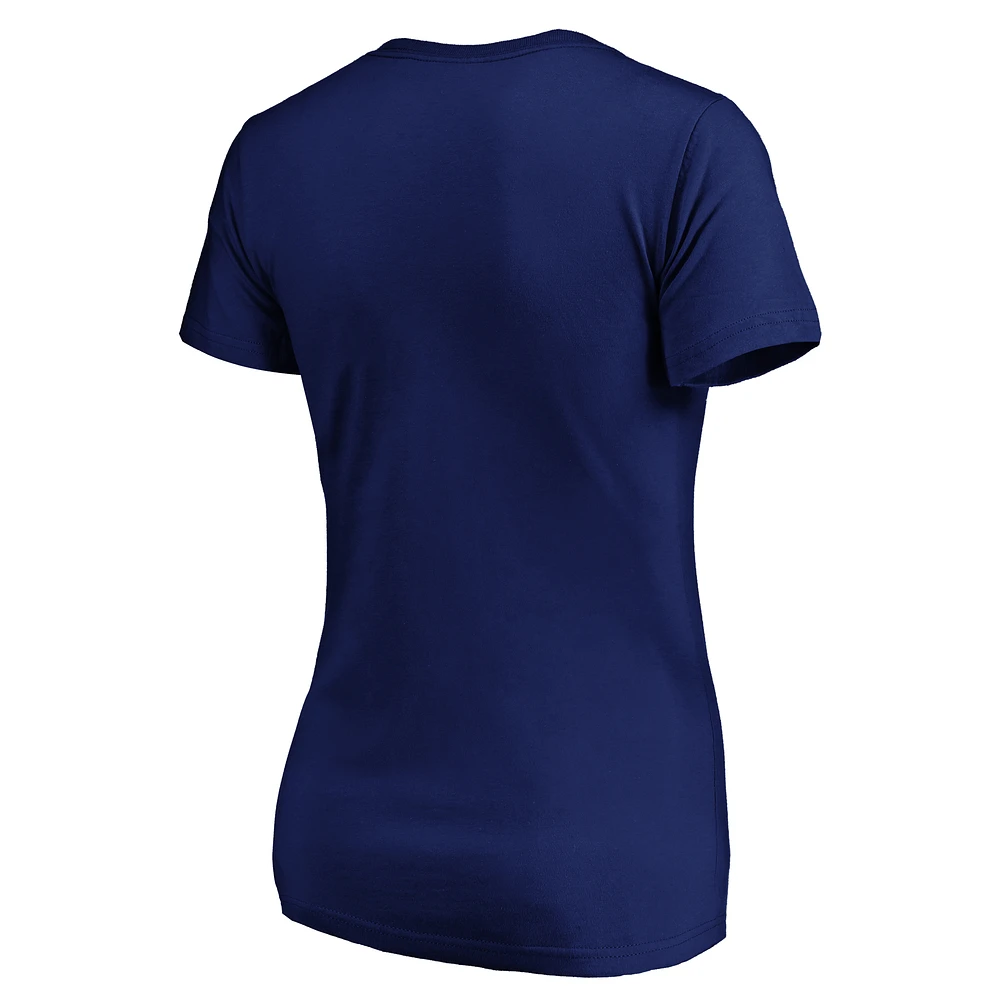 Women's Fanatics  Navy Toronto Maple Leafs Total Shine V-Neck T-Shirt