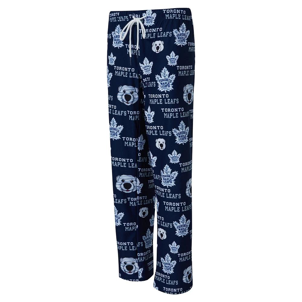 Pantalon en tricot à imprimé intégral Zest des Maple Leafs de Toronto Concepts Sport Blue pour femme