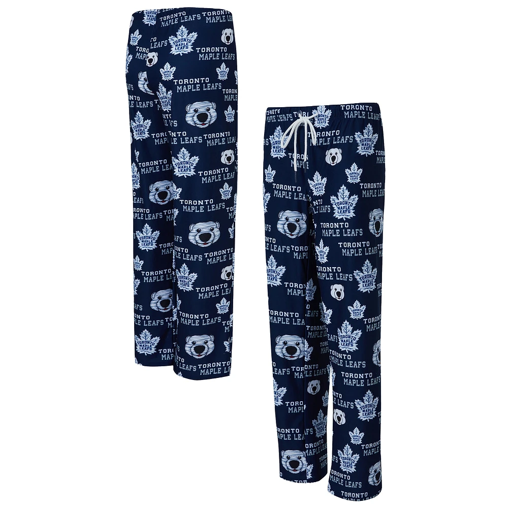 Pantalon en tricot à imprimé intégral Zest des Maple Leafs de Toronto Concepts Sport Blue pour femme