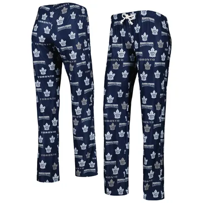 Toronto Maple Leafs Concepts Sport Women's Breakthrough Allover Logo Sleep Pants - Navy