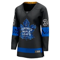 Fanatics pour femmes de marque Auston Matthews noir Toronto Maple Leafs Alternate Premier Breakaway Maillot joueur réversible