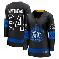 Fanatics pour femmes de marque Auston Matthews noir Toronto Maple Leafs Alternate Premier Breakaway Maillot joueur réversible