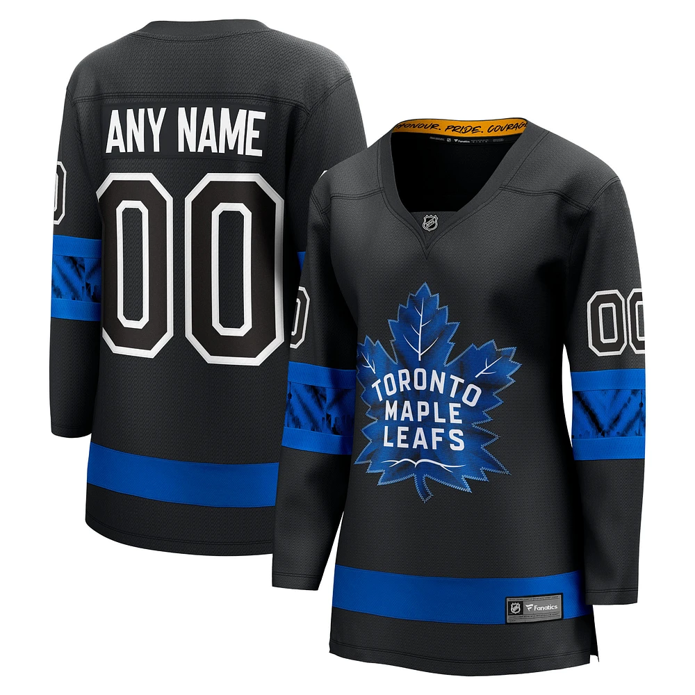 Women's Fanatics Black Toronto Maple Leafs - Alternate Premier Breakaway Reversible Custom Jersey