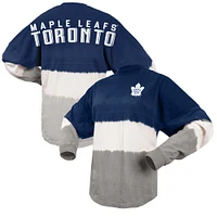 T-shirt à manches longues ombré Fanatics bleu/gris des Maple Leafs de Toronto pour femmes