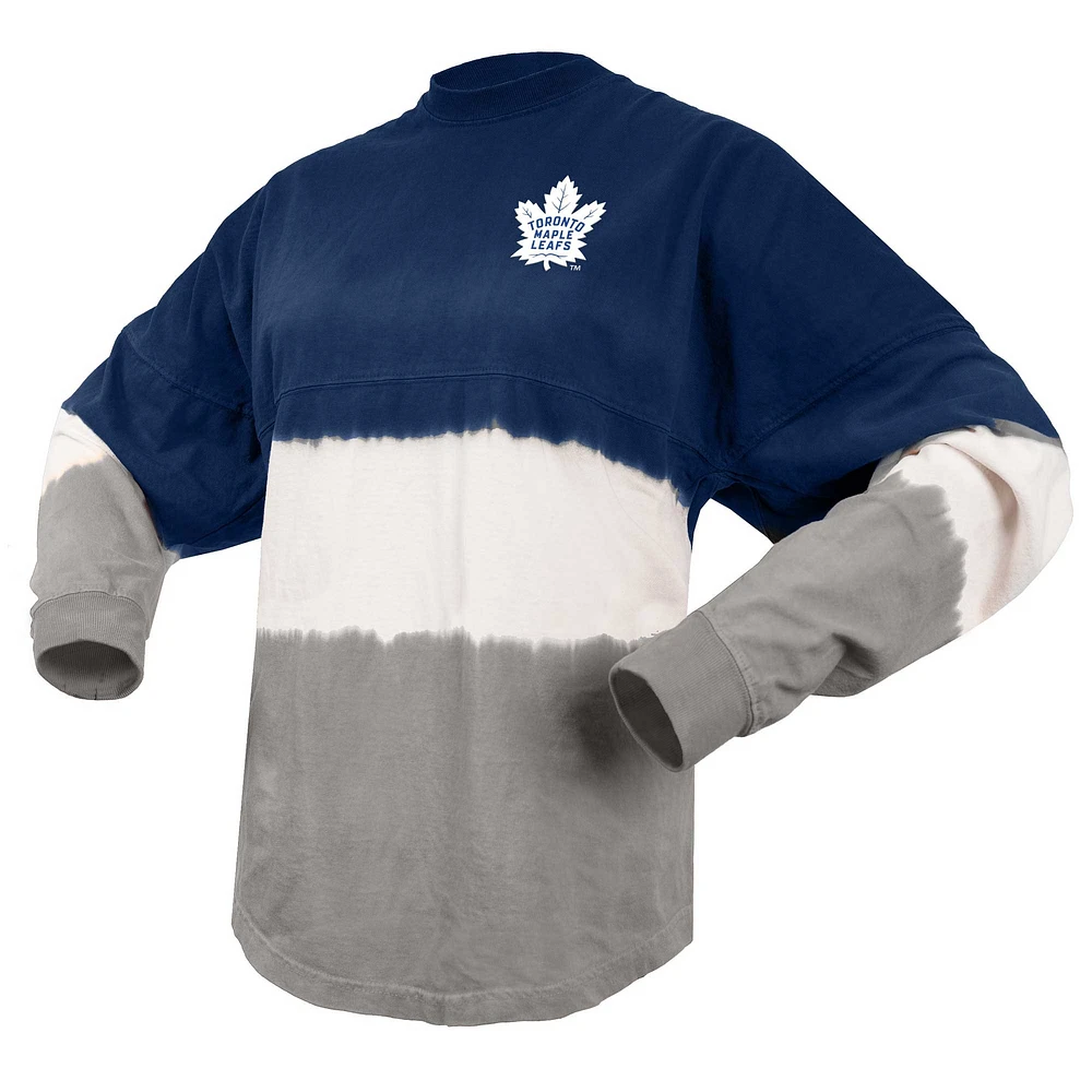 Women's Fanatics Blue/Gray Toronto Maple Leafs Ombre Long Sleeve T-Shirt