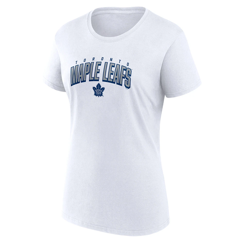 Ensemble de deux t-shirts Fanatics pour femmes, bleu/blanc, fan des Maple Leafs Toronto